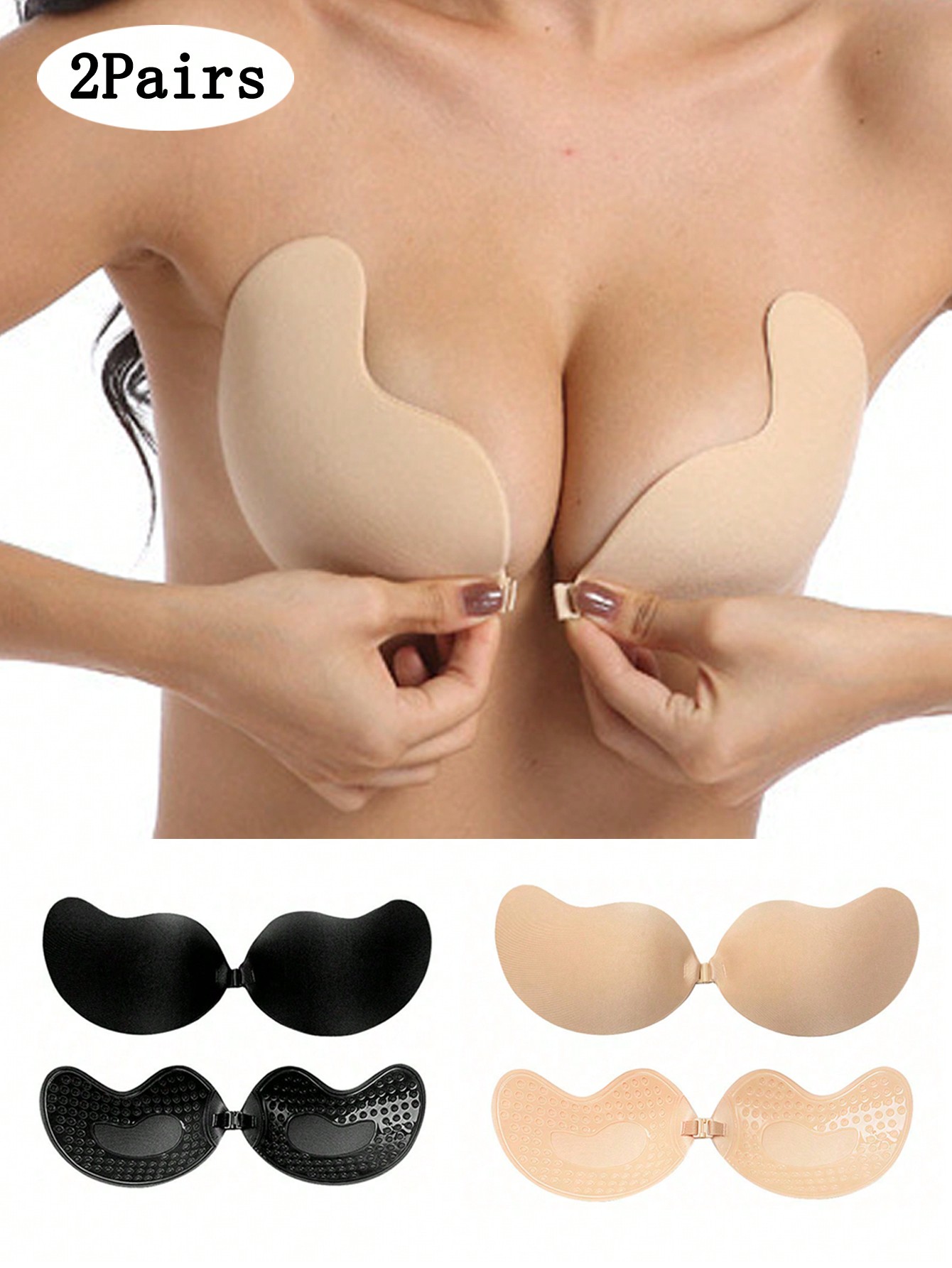 2 パック女性用自己粘着式目に見えないストラップレス プッシ - Strapless Bra Adhesive のレビューと価格