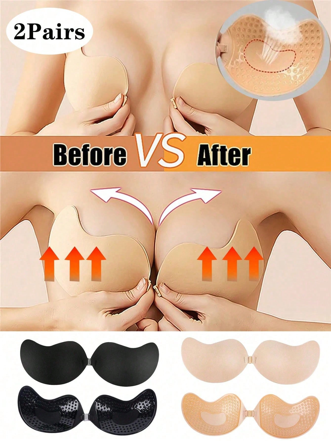 2 パック女性用自己粘着式目に見えないストラップレス プッシ - Strapless Bra Adhesive のレビューと価格