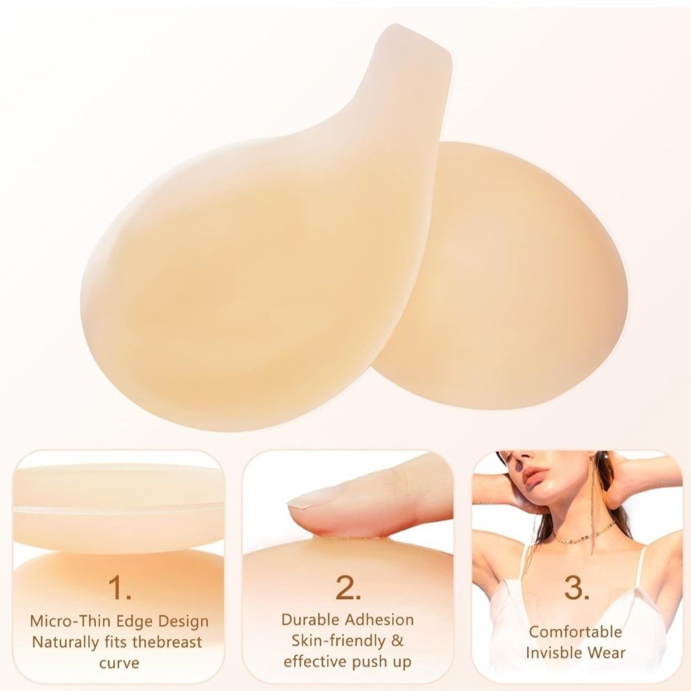 シームレスシリコンニップルカバー 再利用可能なスプーン型見え - Push Up Bra Silicone のレビューと価格