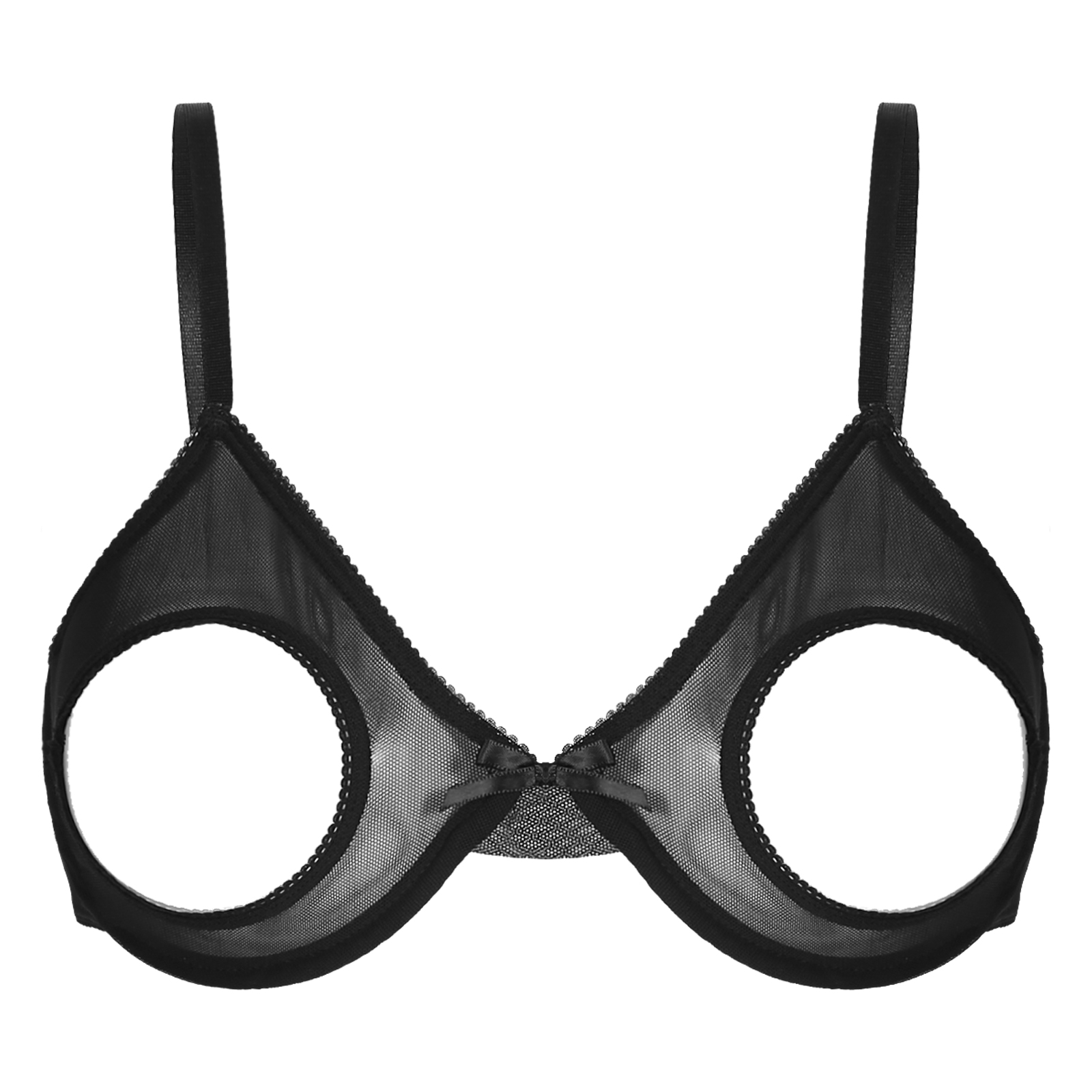 女性用レースアンダーワイヤー入りプッシュアップシェルフブラ  - Demi Bra Balconette のレビューと価格