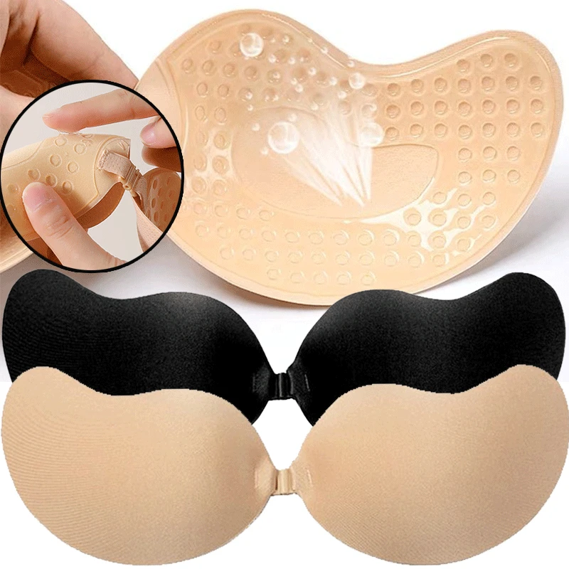 再利用可能な粘着式ニップルカバー A～Dカップ、シリコンパッ - Push Up Bra Silicone のレビューと価格